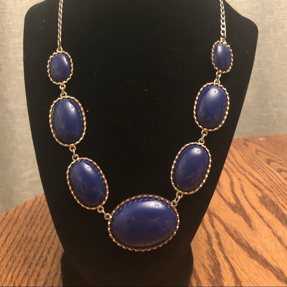 J Crew Blue Bauble Necklace